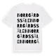 White t-shirt med Norrgårdssälen ordlek t-shirt