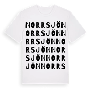 Norrsjön ordlek t-shirt – ekologisk bomull t-shirt från Pinshirt