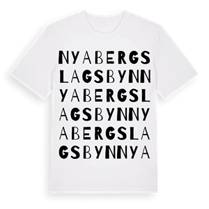 Nya Bergslagsbyn ordlek t-shirt – ekologisk bomull t-shirt från Pinshirt