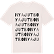 Vintage White t-shirt med Nya Jutbo ordlek t-shirt