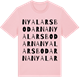 Pink Cotton t-shirt med Nya Larsbodarna ordlek t-shirt