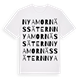 White t-shirt med Nya Mornässätern ordlek t-shirt