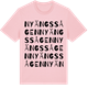 Pink Cotton t-shirt med Nyängssågen ordlek t-shirt