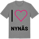 Mid Heather Gray t-shirt med Jag älskar Nynäs t-shirt stort tryck