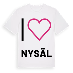 Jag älskar Nysäl t-shirt stort tryck – ekologisk bomull t-shirt från Pinshirt