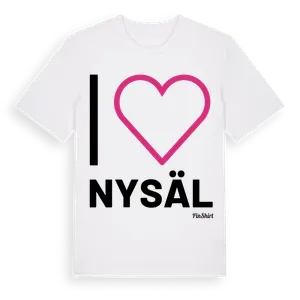 Jag älskar Nysäl t-shirt stort tryck – ekologisk bomull t-shirt från Pinshirt