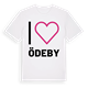 White t-shirt med Jag älskar Ödeby t-shirt stort tryck