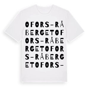 Ofors-Råberget ordlek t-shirt – ekologisk bomull t-shirt från Pinshirt