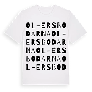 Ol-Ersbodarna ordlek t-shirt – ekologisk bomull t-shirt från Pinshirt