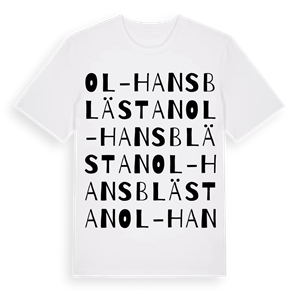 Ol-Hansblästan ordlek t-shirt – ekologisk bomull t-shirt från Pinshirt
