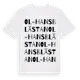 White t-shirt med Ol-Hansblästan ordlek t-shirt