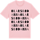Pink Cotton t-shirt med Olarsbodarna ordlek t-shirt