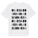 White t-shirt med Olarsbodarna ordlek t-shirt