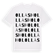 White t-shirt med Ollashol ordlek t-shirt