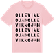 Pink Cotton t-shirt med Ollevikkojan ordlek t-shirt