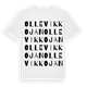 White t-shirt med Ollevikkojan ordlek t-shirt