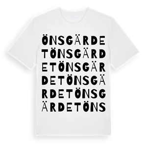 Önsgärdet ordlek t-shirt – ekologisk bomull t-shirt från Pinshirt