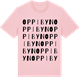 Pink Cotton t-shirt med Oppibyn ordlek t-shirt