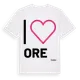 White t-shirt med Jag älskar Ore t-shirt stort tryck