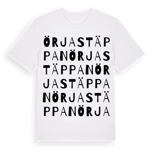 Örjastäppan ordlek t-shirt – ekologisk bomull t-shirt från Pinshirt
