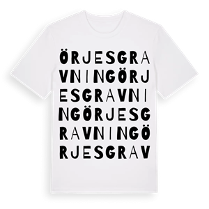 Örjesgravning ordlek t-shirt – ekologisk bomull t-shirt från Pinshirt
