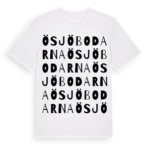 Ösjöbodarna ordlek t-shirt – ekologisk bomull t-shirt från Pinshirt