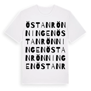 Östanrönningen ordlek t-shirt – ekologisk bomull t-shirt från Pinshirt