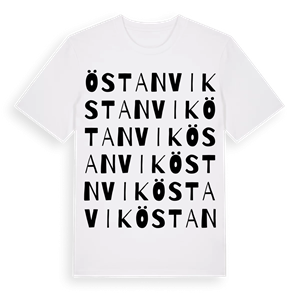 Östanvik ordlek t-shirt – ekologisk bomull t-shirt från Pinshirt