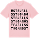 Pink Cotton t-shirt med Östfjällsstugan ordlek t-shirt