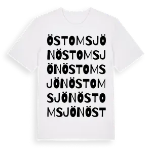 Östomsjön ordlek t-shirt – ekologisk bomull t-shirt från Pinshirt