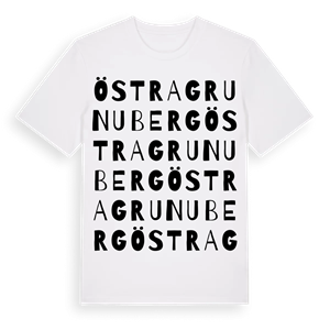 Östra Grunuberg ordlek t-shirt – ekologisk bomull t-shirt från Pinshirt