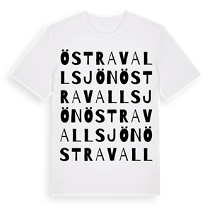 Östra Vallsjön ordlek t-shirt – ekologisk bomull t-shirt från Pinshirt