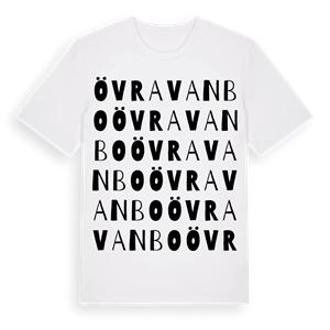 Övra Vanbo ordlek t-shirt – ekologisk bomull t-shirt från Pinshirt