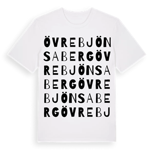 Övre Bjönsaberg ordlek t-shirt – ekologisk bomull t-shirt från Pinshirt