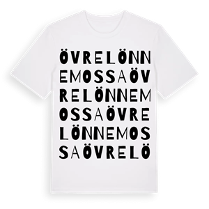 Övre Lönnemossa ordlek t-shirt – ekologisk bomull t-shirt från Pinshirt