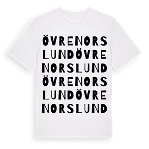 Övre Norslund ordlek t-shirt – ekologisk bomull t-shirt från Pinshirt