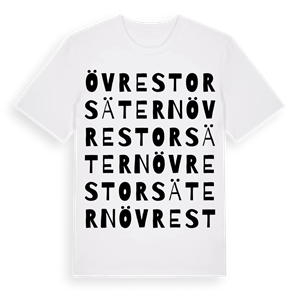 Övre Storsätern ordlek t-shirt – ekologisk bomull t-shirt från Pinshirt