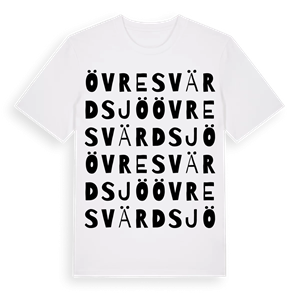 Övre Svärdsjö ordlek t-shirt – ekologisk bomull t-shirt från Pinshirt