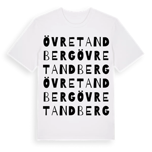 Övre Tandberg ordlek t-shirt – ekologisk bomull t-shirt från Pinshirt