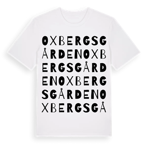 Oxbergsgården ordlek t-shirt – ekologisk bomull t-shirt från Pinshirt