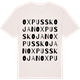 Vintage White t-shirt med Oxpusskojan ordlek t-shirt