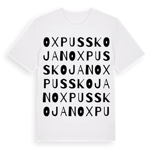 Oxpusskojan ordlek t-shirt – ekologisk bomull t-shirt från Pinshirt