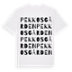 White t-shirt med Pekkosgården ordlek t-shirt