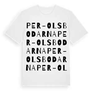 Per-Olsbodarna ordlek t-shirt – ekologisk bomull t-shirt från Pinshirt