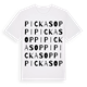 White t-shirt med Pickasoppi ordlek t-shirt