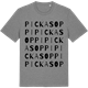 Mid Heather Gray t-shirt med Pickasoppi ordlek t-shirt