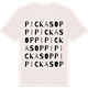 Vintage White t-shirt med Pickasoppi ordlek t-shirt
