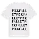 White t-shirt med Pickfallet ordlek t-shirt