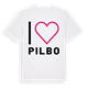 White t-shirt med Jag älskar Pilbo t-shirt stort tryck