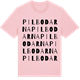 Pink Cotton t-shirt med Pilbodarna ordlek t-shirt